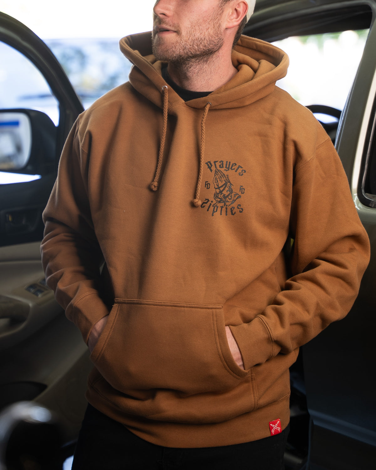 SPRAY & PRAY : COYOTE BROWN : HEAVYWEIGHT HOODIE
