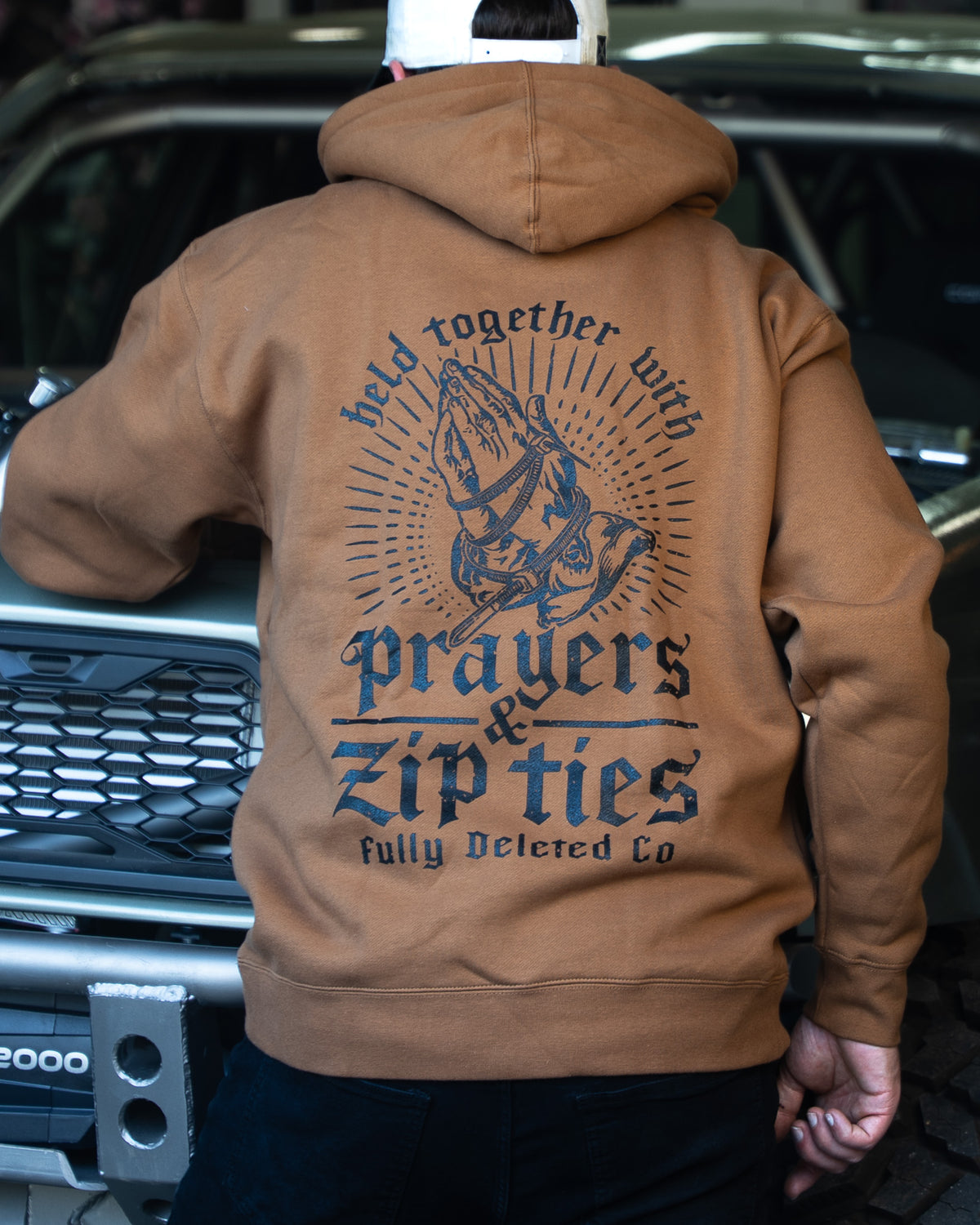 SPRAY & PRAY : COYOTE BROWN : HEAVYWEIGHT HOODIE