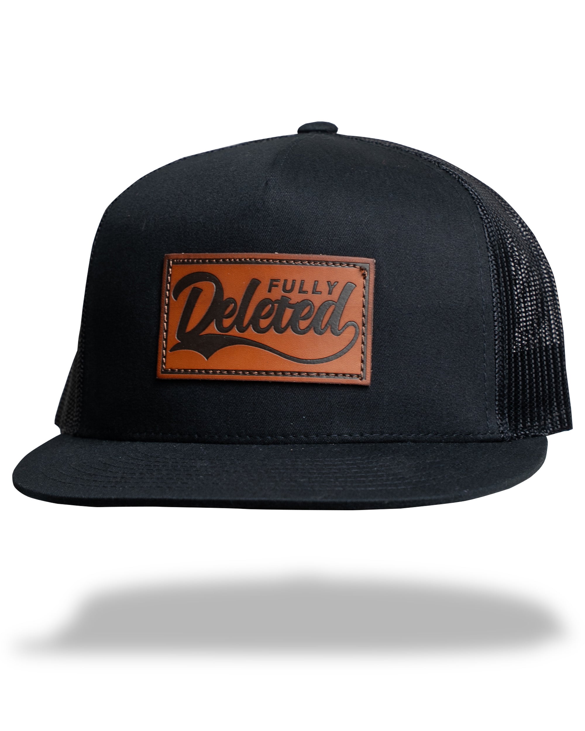 OLD SCHOOL : LEATHER : BLACK SNAPBACK