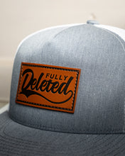 Load image into Gallery viewer, OLD SCHOOL : LEATHER : HEATHER GREY/WHITE SNAPBACK