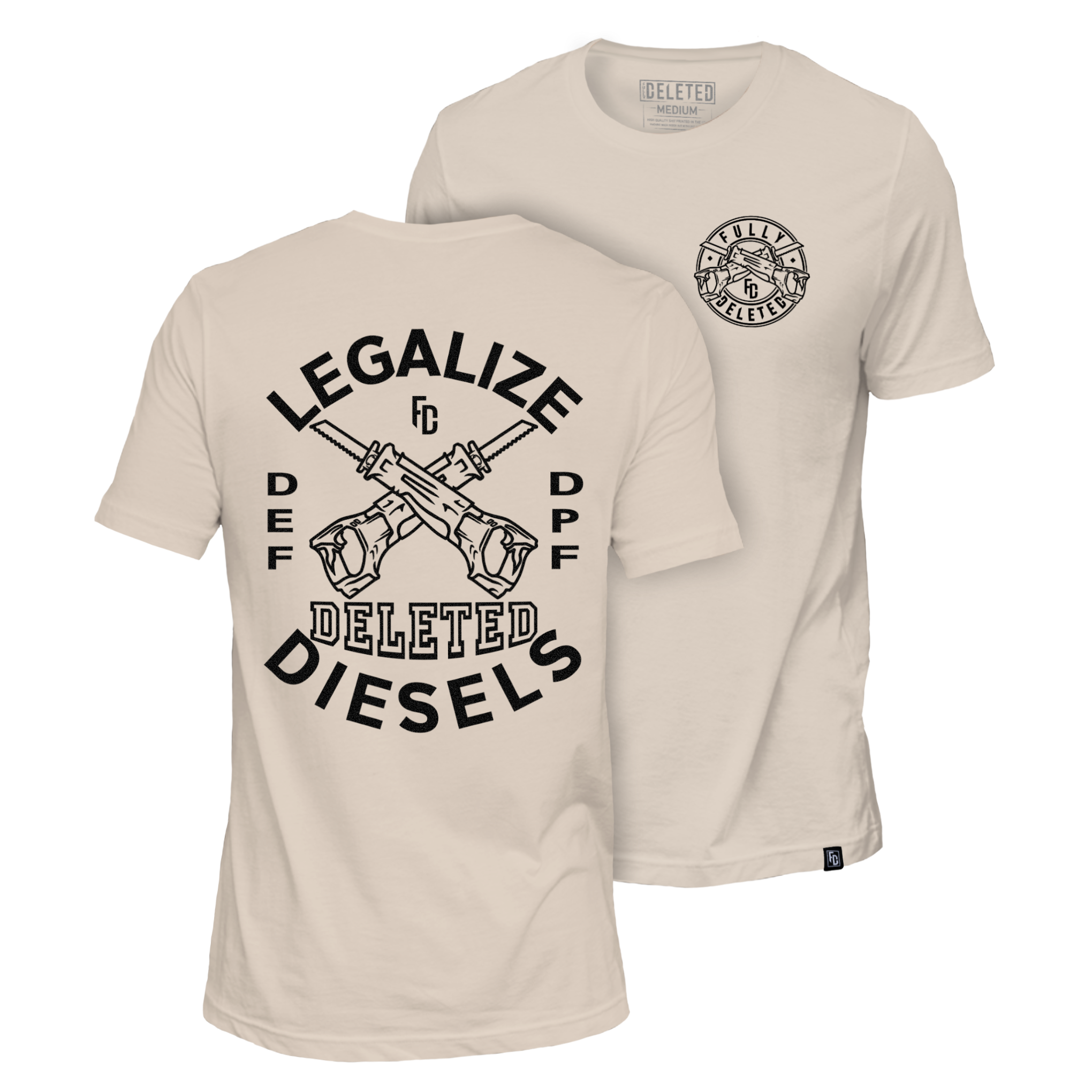 LEGALIZE DELETED DIESELS : TAN T-SHIRT