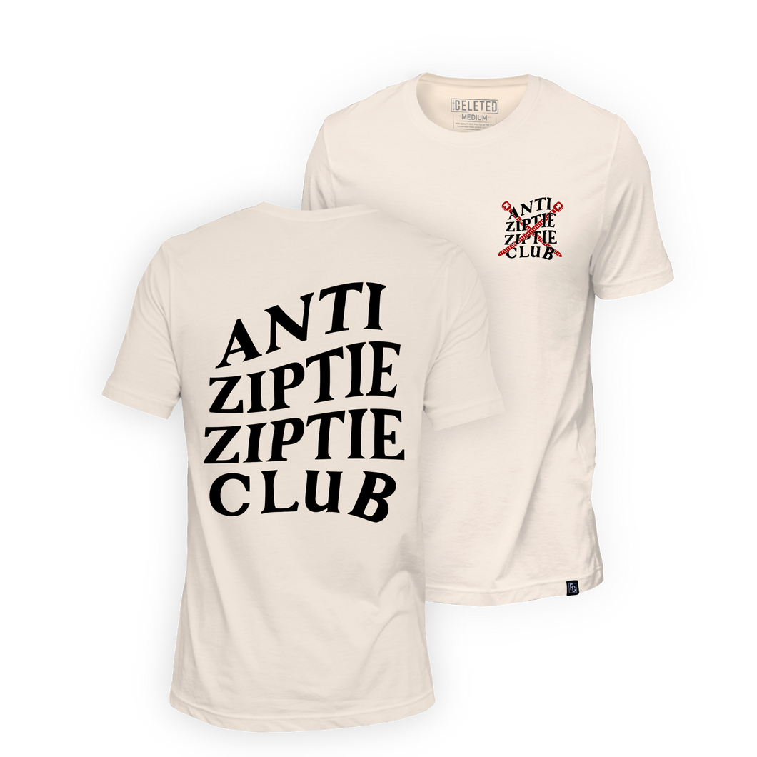 ANTI ZIPTIE ZIPTIE CLUB : PREMIUM T-SHIRT : BONE WHITE