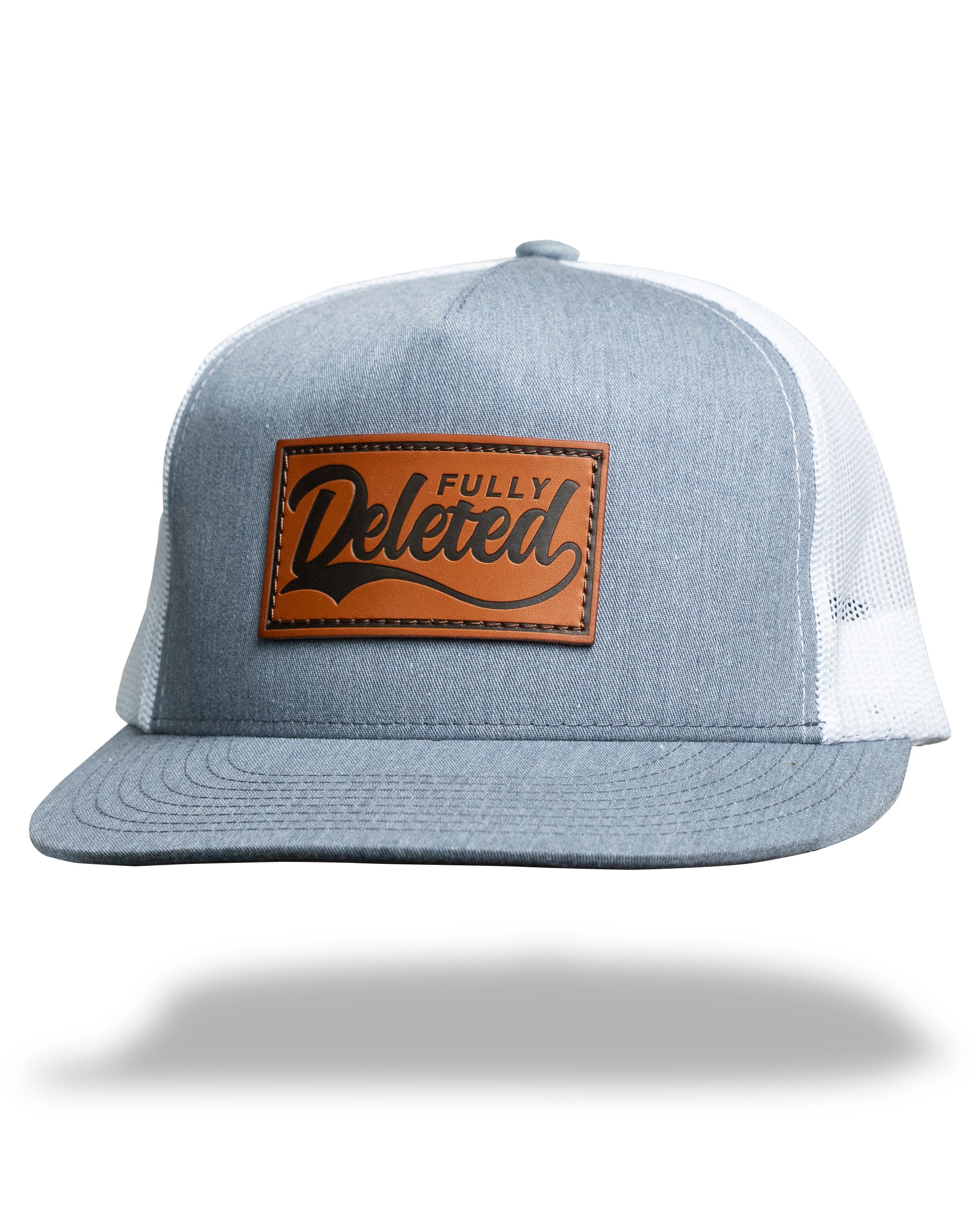 OLD SCHOOL : LEATHER : HEATHER GREY/WHITE SNAPBACK