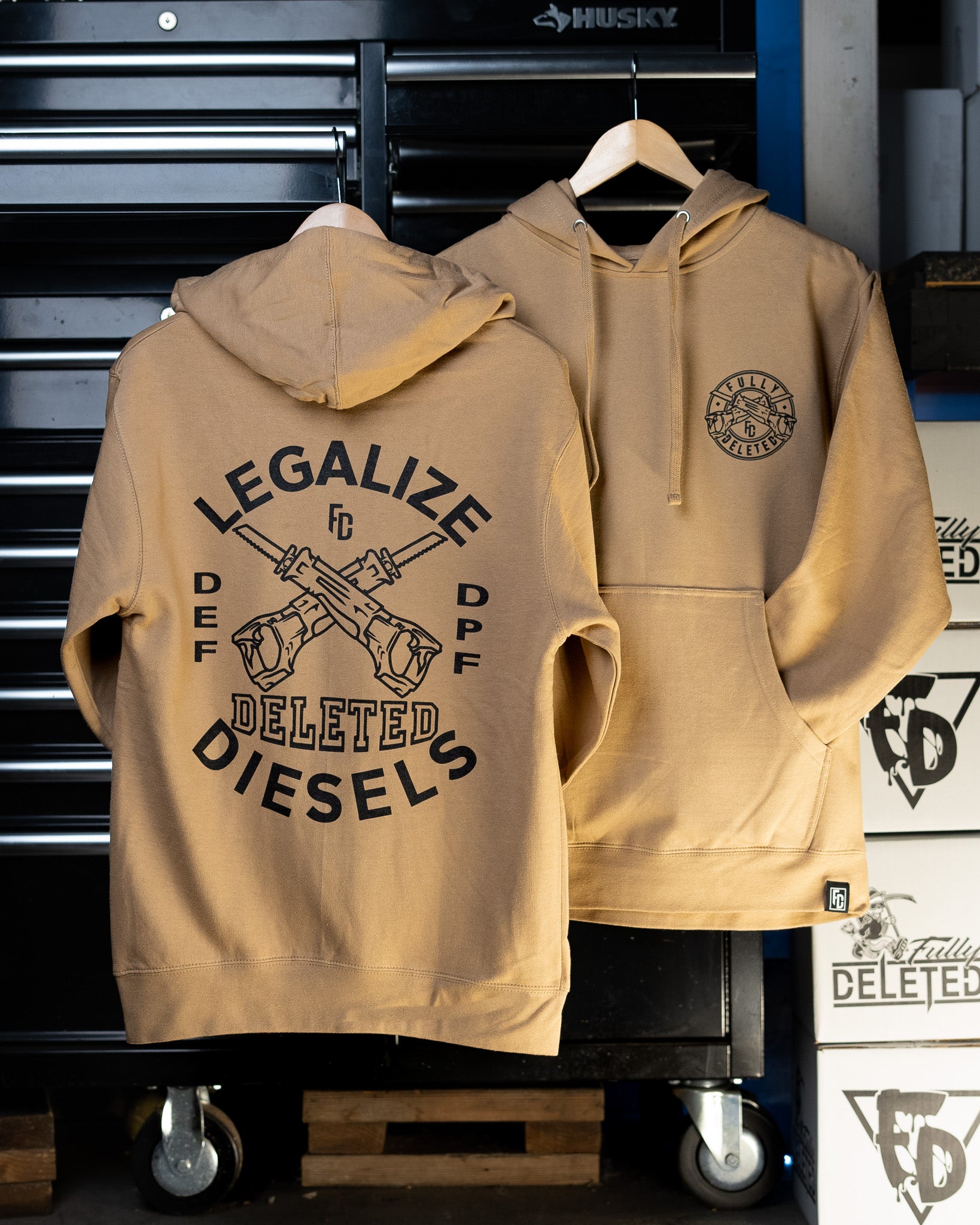 LEGALIZE DELETED DIESELS TAN HOODIE