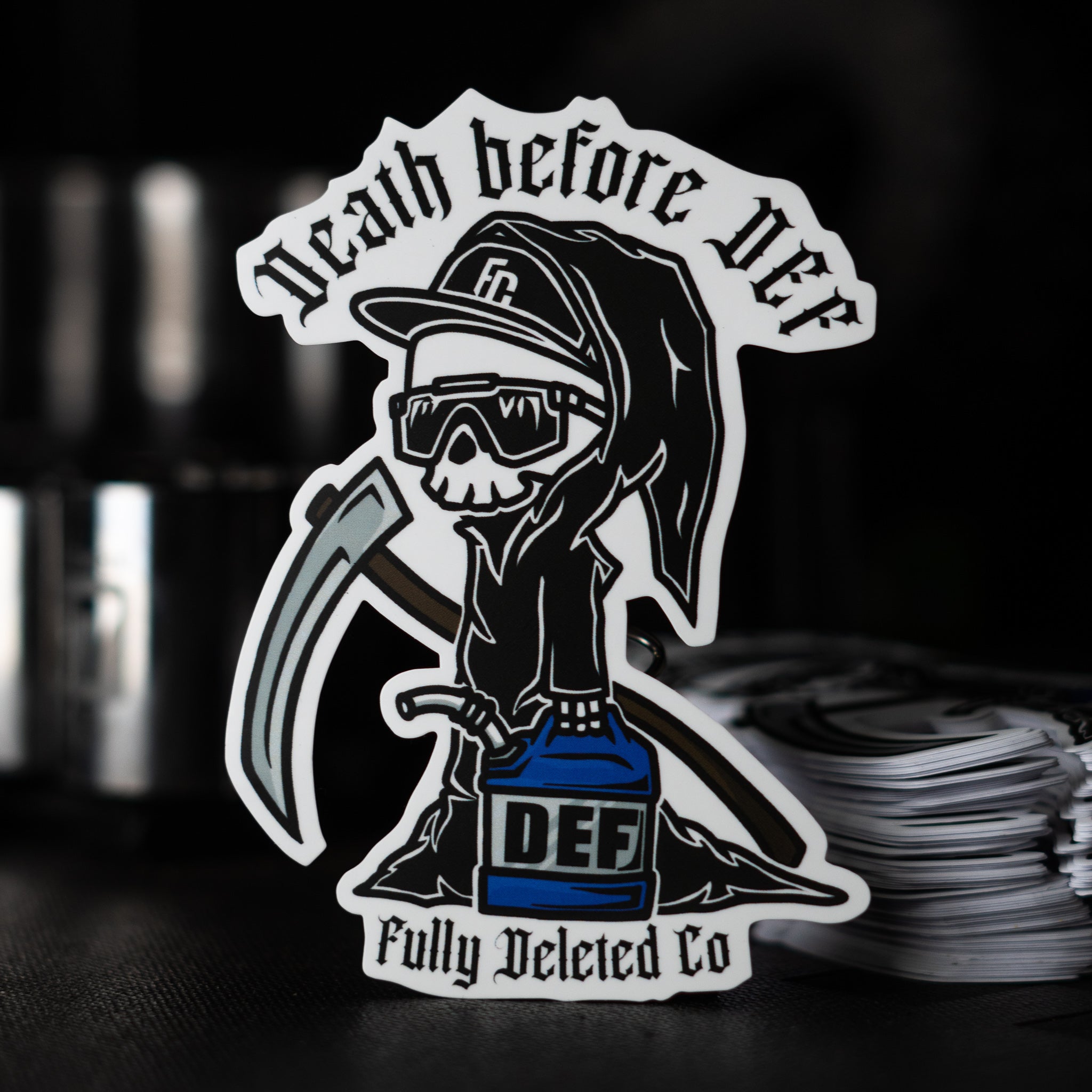 REAPER : STICKER : 4”X 3" Death Before Def